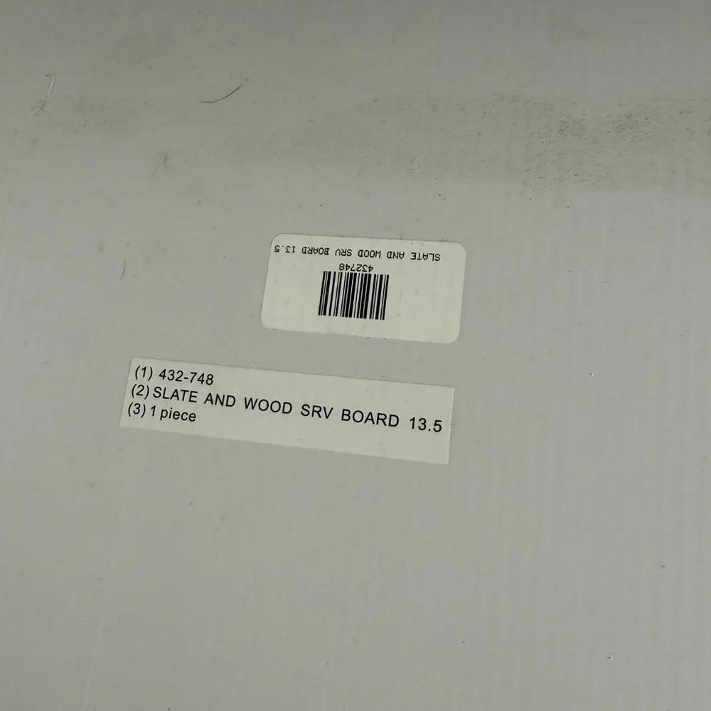 Crate&Barrel Slate & Wood Square Serving Tray 13.5 in BNIB